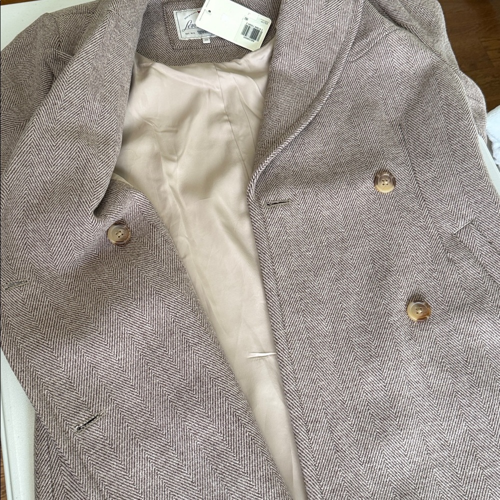 Levi’s Blair Western Coat Wool Blend Herringbone Tan Size XS New With Tags - Picture 7 of 16